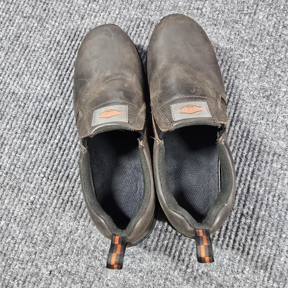 Merrell Jungle Moc Work Shoes Mens Size‎ 8.5 Brown Slip-On Safety Toe J099319